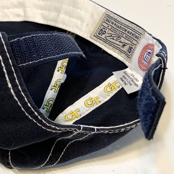 Vintage Georgia Tech Yellow Jackets Blue Hat Cotton Adjustable Rim Drew Pearson - Picture 7 of 7